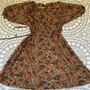 70’s Style See-Through Paisley Dress